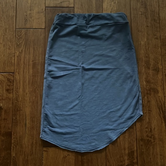 SUNDRY asymmetrical French terry pull on smokey violet casual skirt - Picture 9 of 9